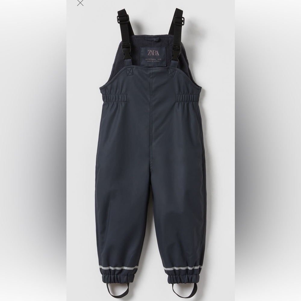 ZARA rubberized fleece overalls